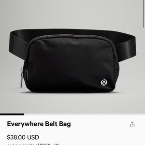 Lululemon black belt bag